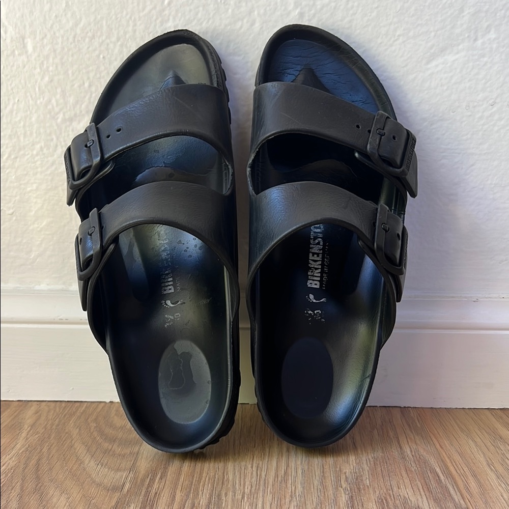Black Birkenstock Rubber Arizona Sandals